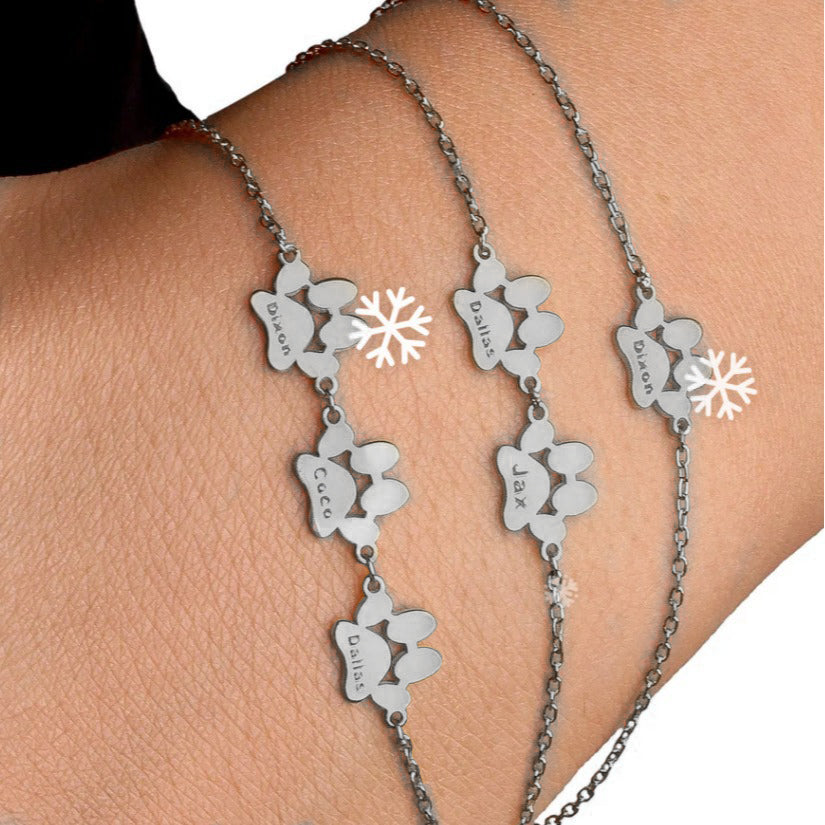 Bracelet personnalisé – Empreinte Chien et Chat