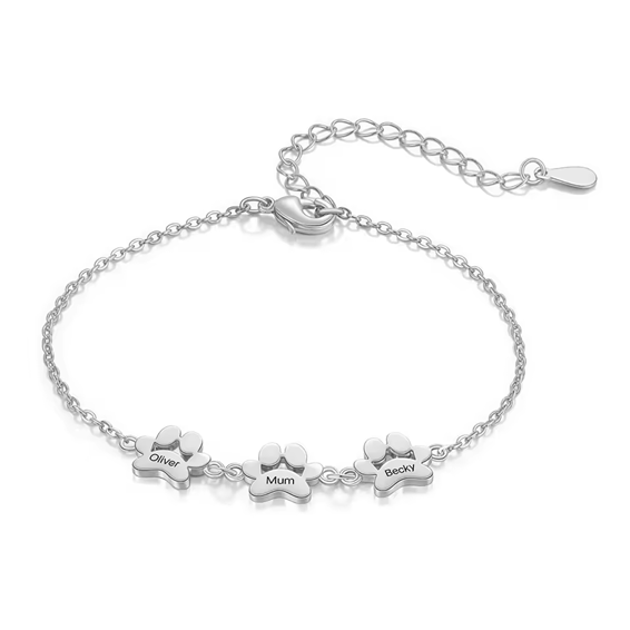 Bracelet personnalisé – Empreinte Chien et Chat