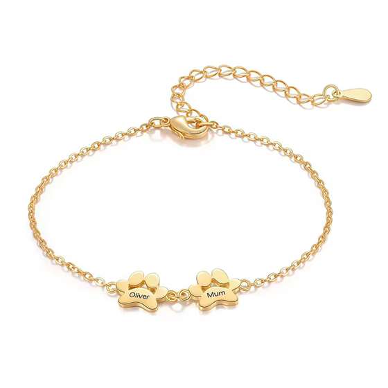 Bracelet personnalisé – Empreinte Chien et Chat