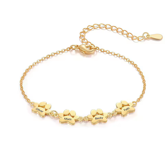 Bracelet personnalisé – Empreinte Chien et Chat