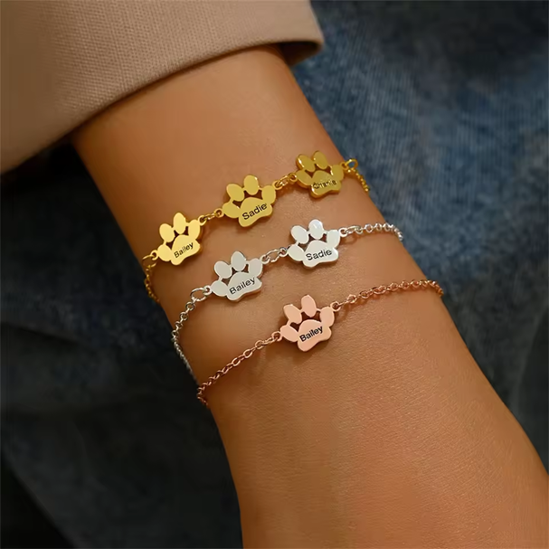 Bracelet personnalisé – Empreinte Chien et Chat