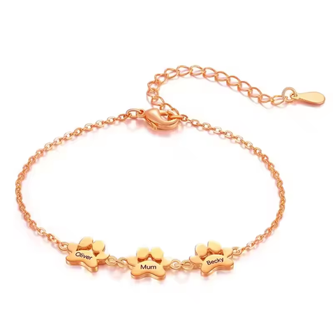Bracelet personnalisé – Empreinte Chien et Chat