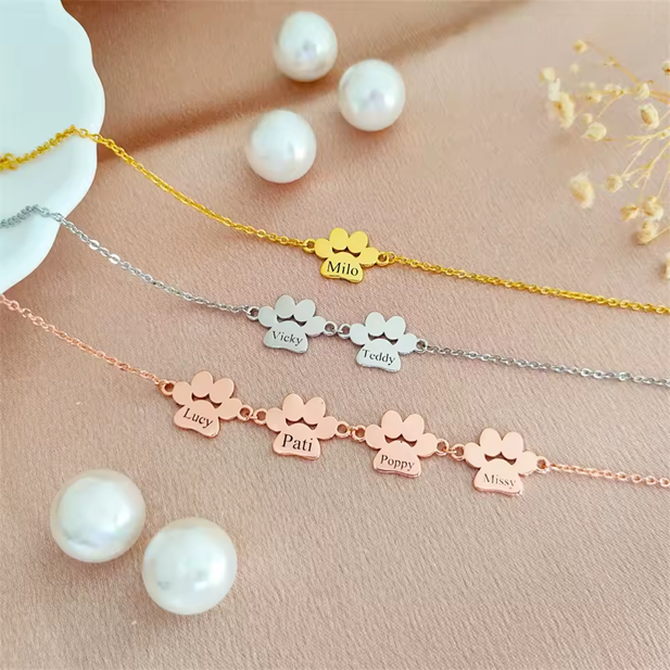 Bracelet personnalisé – Empreinte Chien et Chat