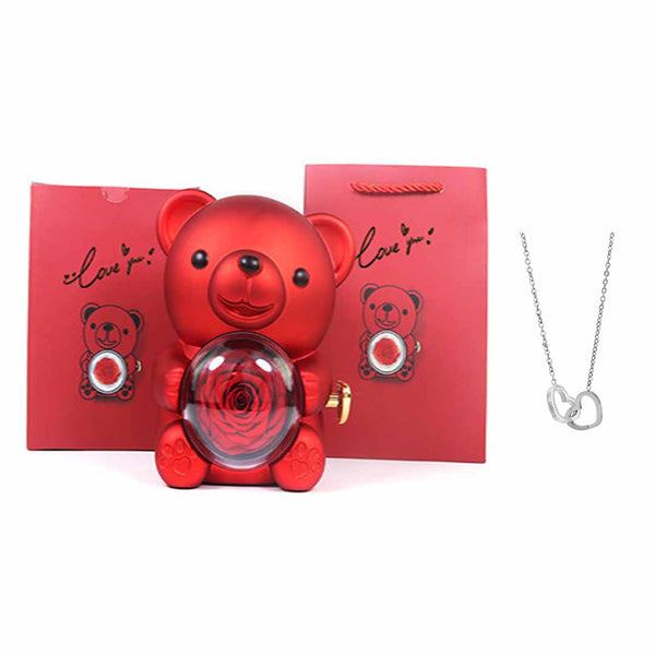Collier Personnalisé - Ourson Rose Éternelle